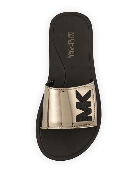 michael kors eli slides|saks Michael Kors slides.